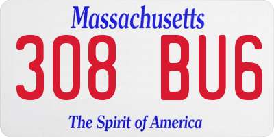 MA license plate 308BU6