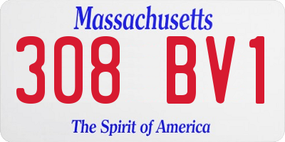 MA license plate 308BV1