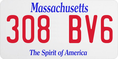 MA license plate 308BV6
