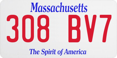 MA license plate 308BV7