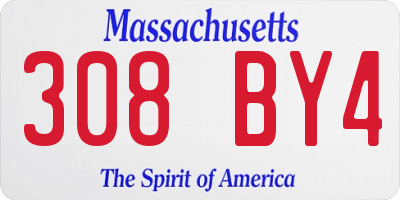 MA license plate 308BY4