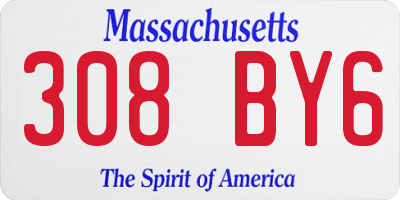 MA license plate 308BY6