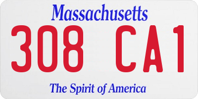 MA license plate 308CA1