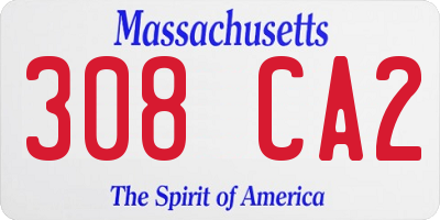 MA license plate 308CA2