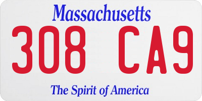 MA license plate 308CA9