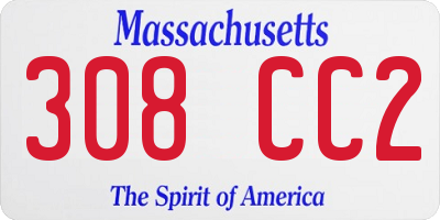MA license plate 308CC2