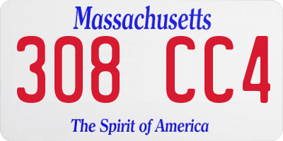 MA license plate 308CC4