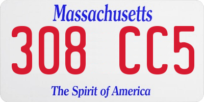 MA license plate 308CC5