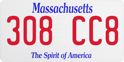MA license plate 308CC8