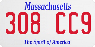 MA license plate 308CC9