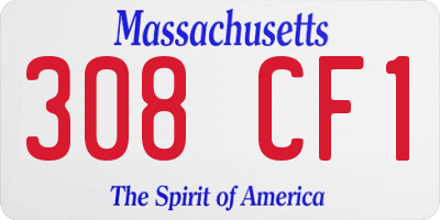 MA license plate 308CF1
