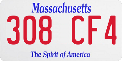 MA license plate 308CF4