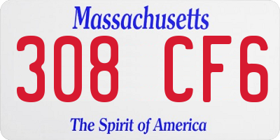 MA license plate 308CF6