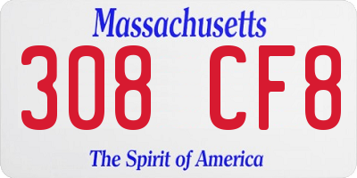 MA license plate 308CF8