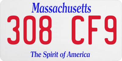 MA license plate 308CF9