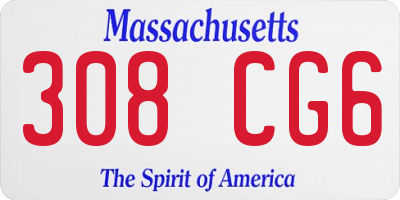 MA license plate 308CG6