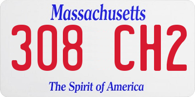 MA license plate 308CH2