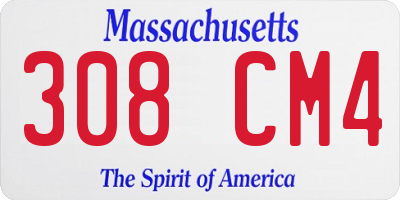 MA license plate 308CM4
