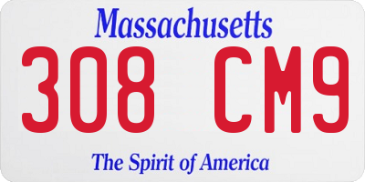 MA license plate 308CM9
