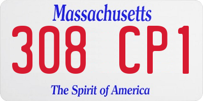 MA license plate 308CP1