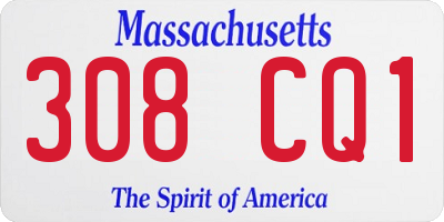 MA license plate 308CQ1