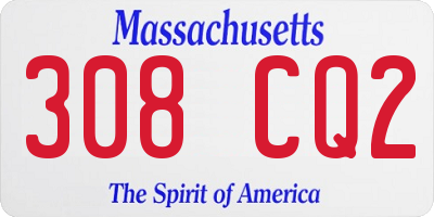 MA license plate 308CQ2