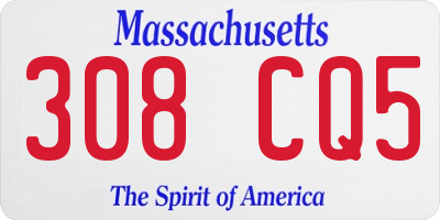 MA license plate 308CQ5