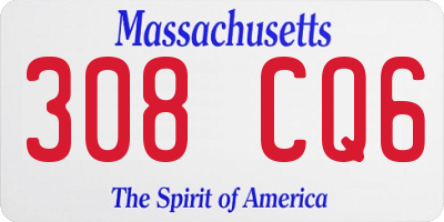 MA license plate 308CQ6