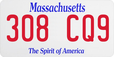 MA license plate 308CQ9