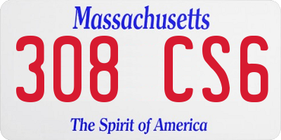 MA license plate 308CS6