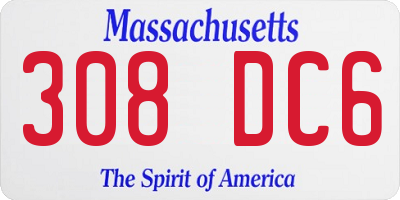 MA license plate 308DC6