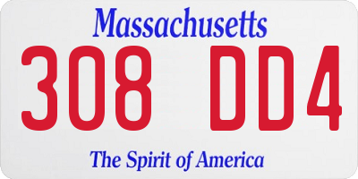MA license plate 308DD4