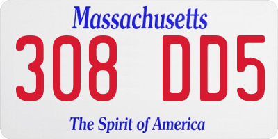 MA license plate 308DD5