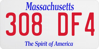MA license plate 308DF4