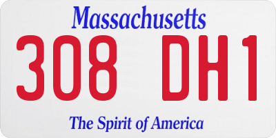 MA license plate 308DH1