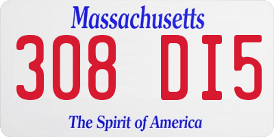 MA license plate 308DI5