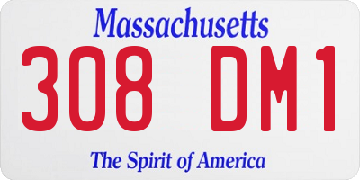 MA license plate 308DM1