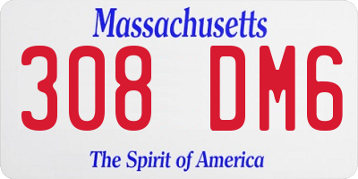 MA license plate 308DM6