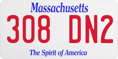 MA license plate 308DN2