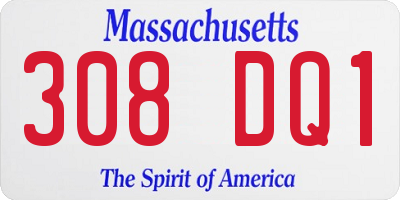 MA license plate 308DQ1