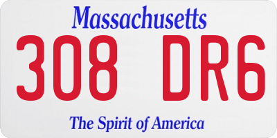 MA license plate 308DR6