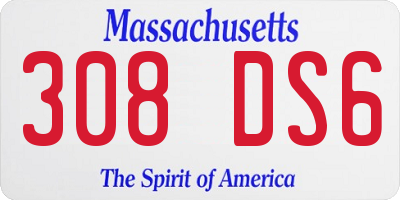 MA license plate 308DS6