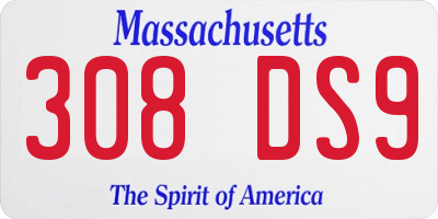MA license plate 308DS9