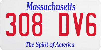 MA license plate 308DV6
