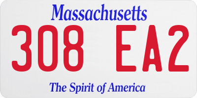 MA license plate 308EA2