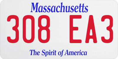 MA license plate 308EA3