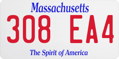 MA license plate 308EA4