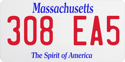 MA license plate 308EA5