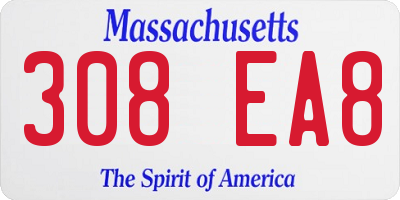 MA license plate 308EA8