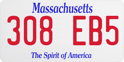 MA license plate 308EB5